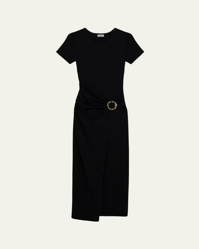 Soren Gathered Knit T-Shirt Dress